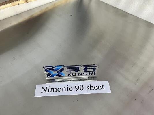 Nimonic 90 Placa laminada en frío para el funcionamiento a temperaturas de hasta 920°C UNS N07090 Werkstoff No 2.4632