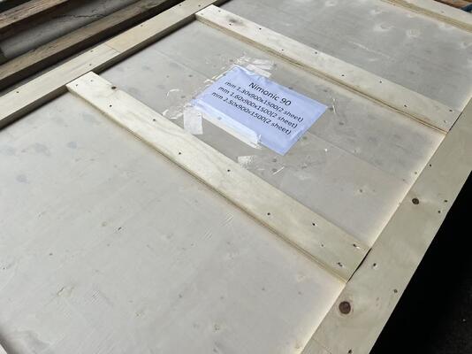 Nimonic 90 Cold Rolled Plate for service at temperatures up to 920°C UNS N07090 Werkstoff Number 2.4632